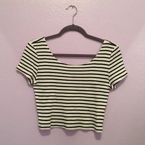 Striped white crop top